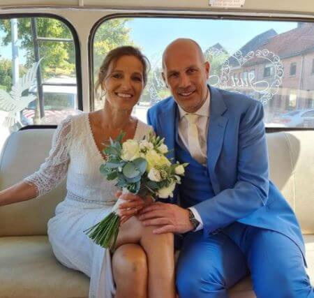 Philippe Clement with his wife Isabelle Bauwmans on their wedding day.